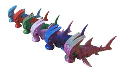 3D Printed Articulated 4" Hammerhead Shark Novelty Assorted (3D-HHSHARK)