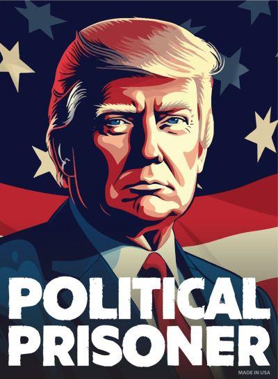 Illustration of person labeled "Political Prisoner".