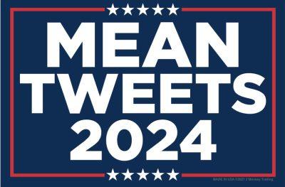 Mean Tweets 2024 text with stars.