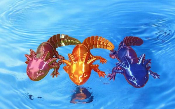 3D Printed Articulated 10" Large Axolotl Toy Novelty Assorted (T641921) - Image 2