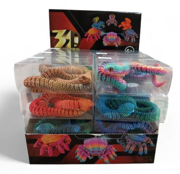 3D Printed Articulated 24" Snake with Display (801220)