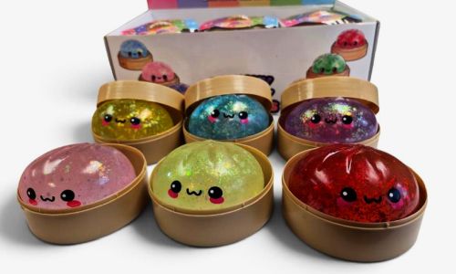 Mystery Oil Glitter Dumplings - Buns in Steamer Shrink Wrapped Assorted Colors (22069) NEW LOWER PRICE