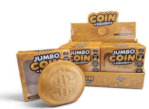 NEW 6" Round Squishy Coin Sugar Filled (TJB01)