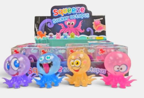 Maltose Head Funny Face Suction Squishy Octopus (AT27O)
