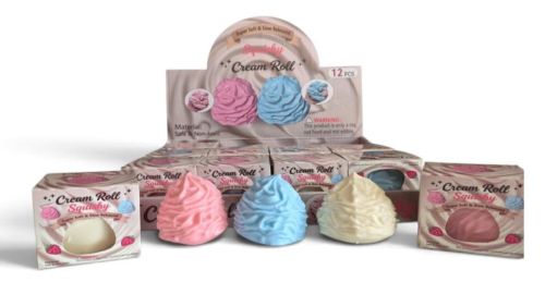 Just Arrived - Crackle Squishy 3" Cream Roll (YY585)